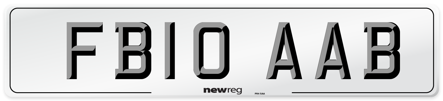FB10 AAB Number Plate from New Reg